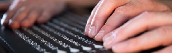 Close up of braille cells